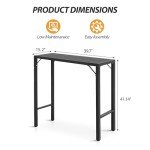 Raysfung 39” Outdoor Bar Table - Waterproof Black