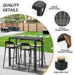 Raysfung 39” Outdoor Bar Table - Waterproof Black