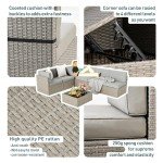 7-Piece Modular Wicker Patio Sectional Set