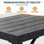 Raysfung 39” Outdoor Bar Table - Waterproof Black