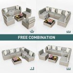 7-Piece Modular Wicker Patio Sectional Set