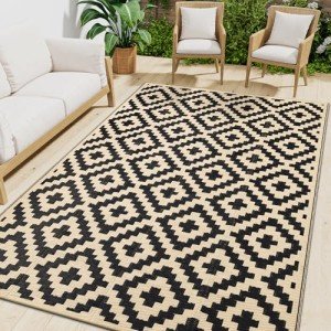 Reversible Waterproof Outdoor Rug - 5x8 ft
