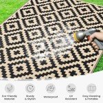 Reversible Waterproof Outdoor Rug - 5x8 ft