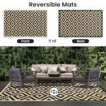 Reversible Waterproof Outdoor Rug - 5x8 ft