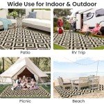 Reversible Waterproof Outdoor Rug - 5x8 ft