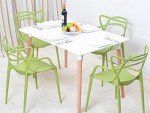 Set of 2 Stackable Modern Plastic Dining Chairs