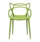 Set of 2 Stackable Modern Plastic Dining Chairs