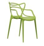 Set of 2 Stackable Modern Plastic Dining Chairs