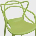 Set of 2 Stackable Modern Plastic Dining Chairs