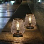 Set of 2 Battery-Powered Metal Lanterns