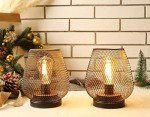 Set of 2 Battery-Powered Metal Lanterns