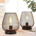Set of 2 Battery-Powered Metal Lanterns