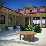 Teak Wood Outdoor Patio Round Coffee Table