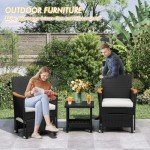 5-Piece Black Wicker Patio Furniture Set