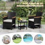 5-Piece Black Wicker Patio Furniture Set