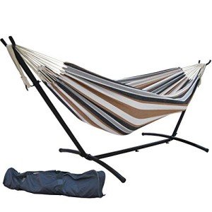 Double Garden Hammock with Heavy-Duty Stand