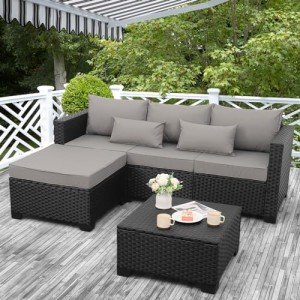 Light Grey 3-Piece Outdoor Patio Furniture Set