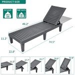 Set of 4 Adjustable Outdoor Chaise Lounges