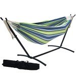 Double Garden Hammock with Heavy-Duty Stand