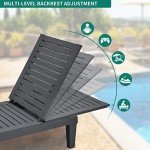 Set of 4 Adjustable Outdoor Chaise Lounges