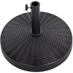 Heavy-Duty Black Patio Umbrella Stand 48LBS