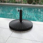 Heavy-Duty Black Patio Umbrella Stand 48LBS