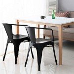 Set of 4 Stackable Metal Patio Dining Chairs