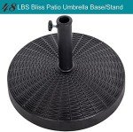 Heavy-Duty Black Patio Umbrella Stand 48LBS