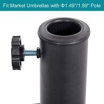 Heavy-Duty Black Patio Umbrella Stand 48LBS