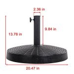Heavy-Duty Black Patio Umbrella Stand 48LBS