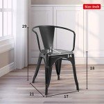 Set of 4 Stackable Metal Patio Dining Chairs
