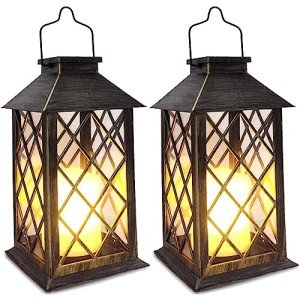 SHYMERY Solar Outdoor Lanterns - 2 Pack, 14 Inch