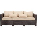 3-Seater Outdoor Wicker Sofa with Cushions
