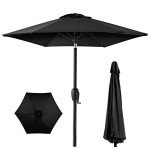 7.5ft Heavy-Duty Round Patio Umbrella - Black