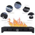 28" Rectangular Gas Fire Pit Table - Black