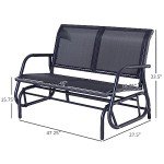 Outsunny Black 2-Person Outdoor Glider Bench