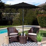7.5ft Heavy-Duty Round Patio Umbrella - Black