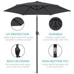 7.5ft Heavy-Duty Round Patio Umbrella - Black
