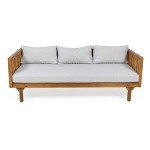 Tina Outdoor Acacia Wood Daybed with Teak Finish