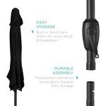 7.5ft Heavy-Duty Round Patio Umbrella - Black
