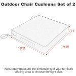 Beige Waterproof Patio Chair Cushions – Set of 2