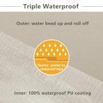 Beige Waterproof Patio Chair Cushions – Set of 2