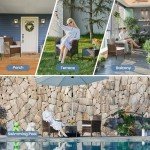 3-Piece Wicker Patio Furniture Set with Table