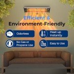 SereneLife Wall-Mounted Electric Patio Heater with Remote