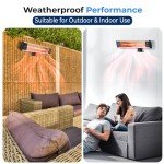 SereneLife Wall-Mounted Electric Patio Heater with Remote
