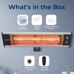 SereneLife Wall-Mounted Electric Patio Heater with Remote