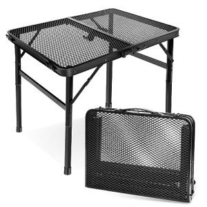 Compact Black Folding Picnic Table for Outdoors