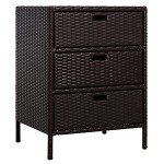 Outsunny Brown Outdoor Towel Storage Cabinet