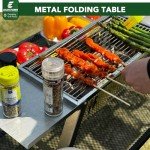 Compact Black Folding Picnic Table for Outdoors