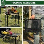 Compact Black Folding Picnic Table for Outdoors